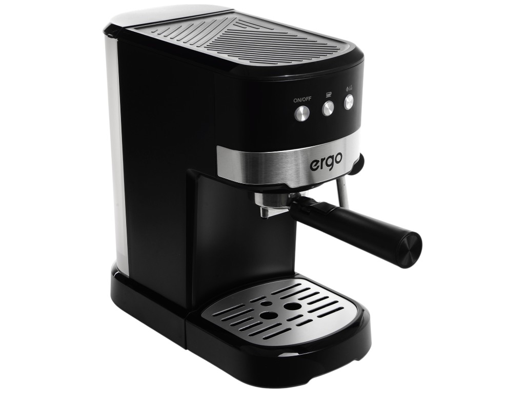 Кофеварка эспрессо Ergo, рожковая, для молотого кофе, мерная ложка-темпер, 1,2л, цвет черный