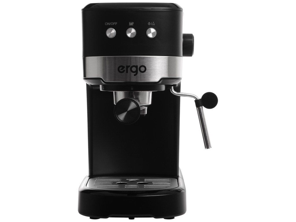 Кофеварка эспрессо Ergo, рожковая, для молотого кофе, мерная ложка-темпер, 1,2л, цвет черный