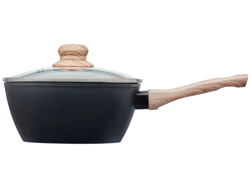 Ківш Pyrex Cook&Care, керамічне покриття, алюміній, бакеліт, скло, 1,2л, 16см, колір чорний