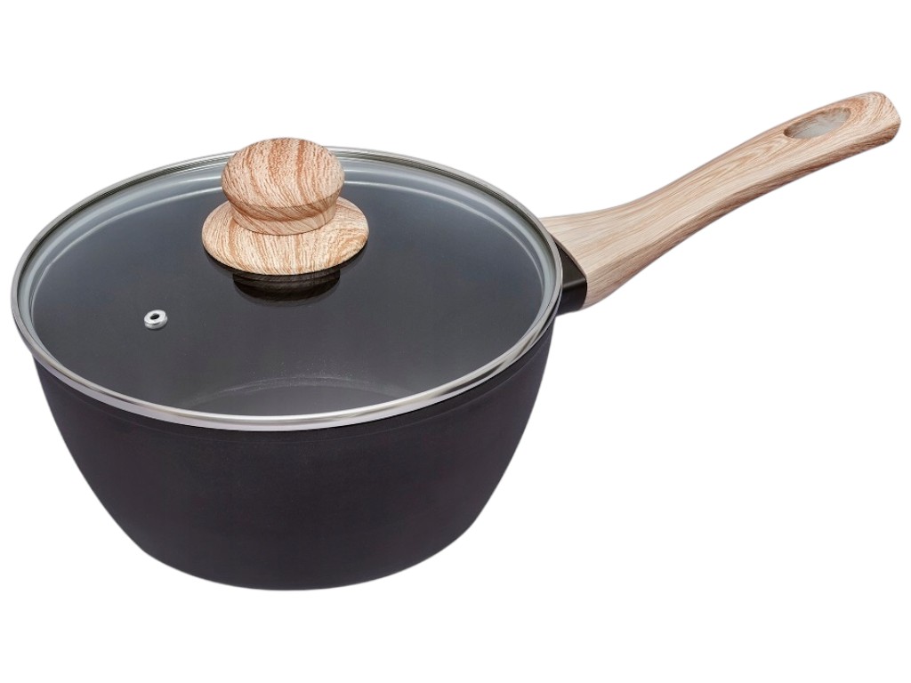 Ківш Pyrex Cook&Care, керамічне покриття, алюміній, бакеліт, скло, 1,8л, 18см, колір чорний