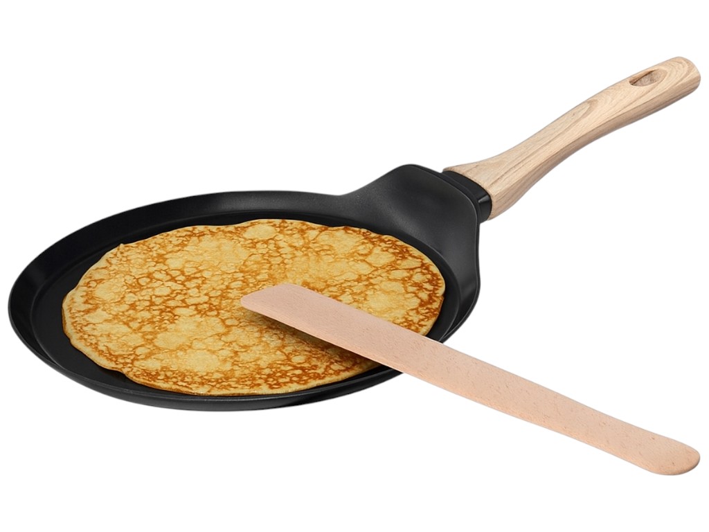 Сковорода блинная Pyrex Cook&Care, шпатель, алюминий, керамическое покрытие, 26см, цвет черный