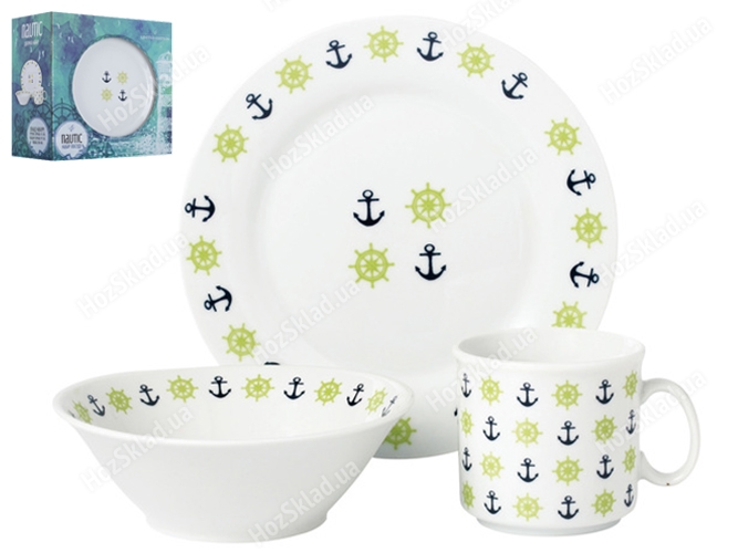 Набор посуды детской фарфор Limited Edition Nautic 3 предмета (чашка, тарелка, супник) 86577