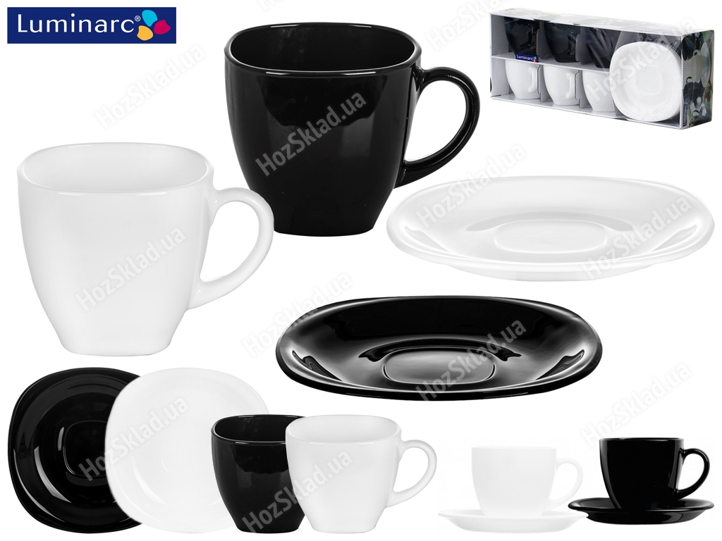 Сервіз чайний Luminarc Carine Black & White (чашки по 220мл) 12 предметів 00987