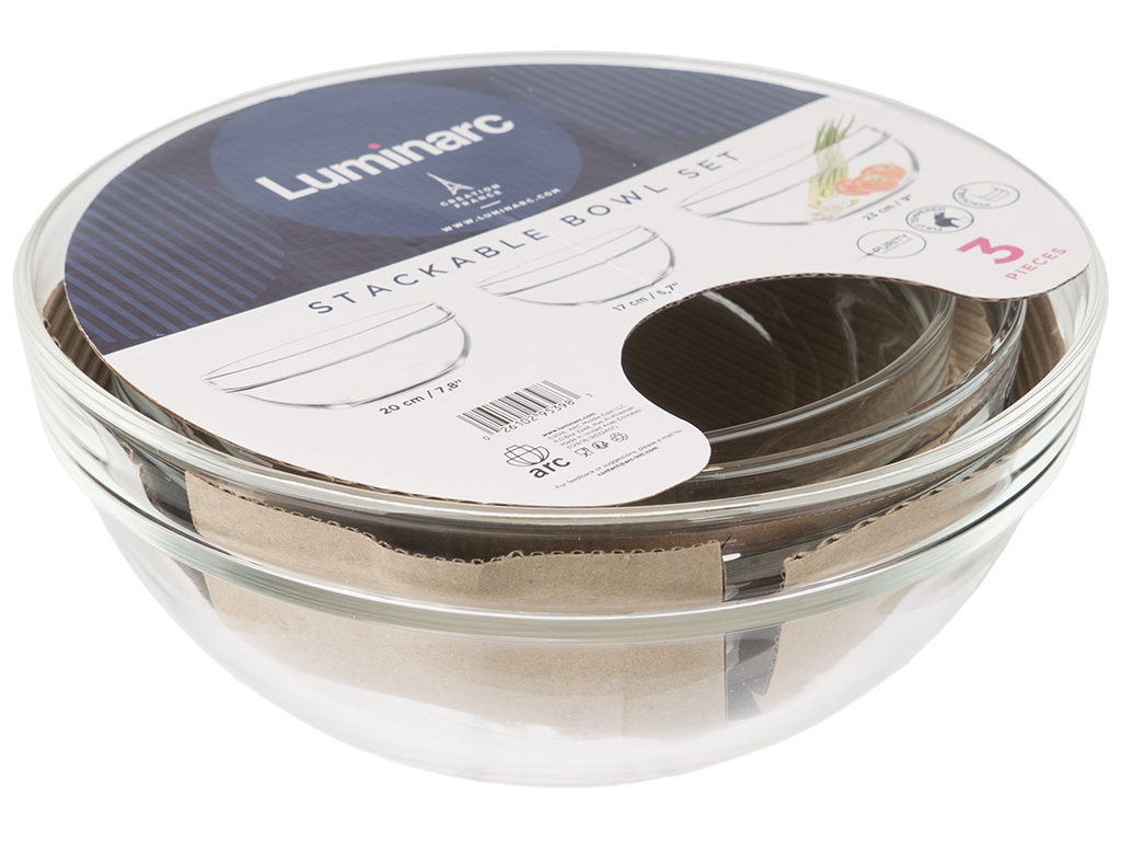 Набор салатников Luminarc Stackable 3 предмета (D17см, D20см, D23см) 53983