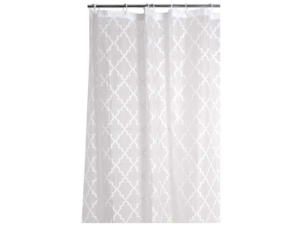 Шторка для ванной Idea Home Grey-Olympic, с крючками, 12шт, 180х200см