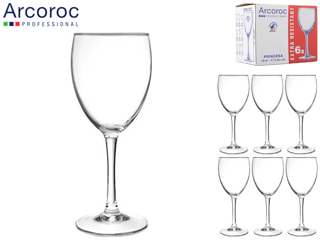 Набор бокалов для вина Arcoroc Princesa 140мл (цена за набор 6шт) 19962 J4165/19976
