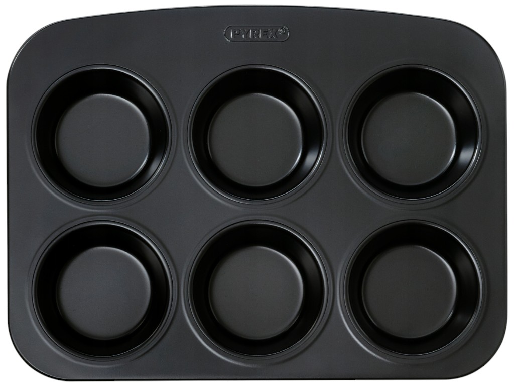 Форма для маффинов Pyrex Glide, на 6шт, углеродистая сталь, антипригарное покрытие, 27×20×3см, 7см