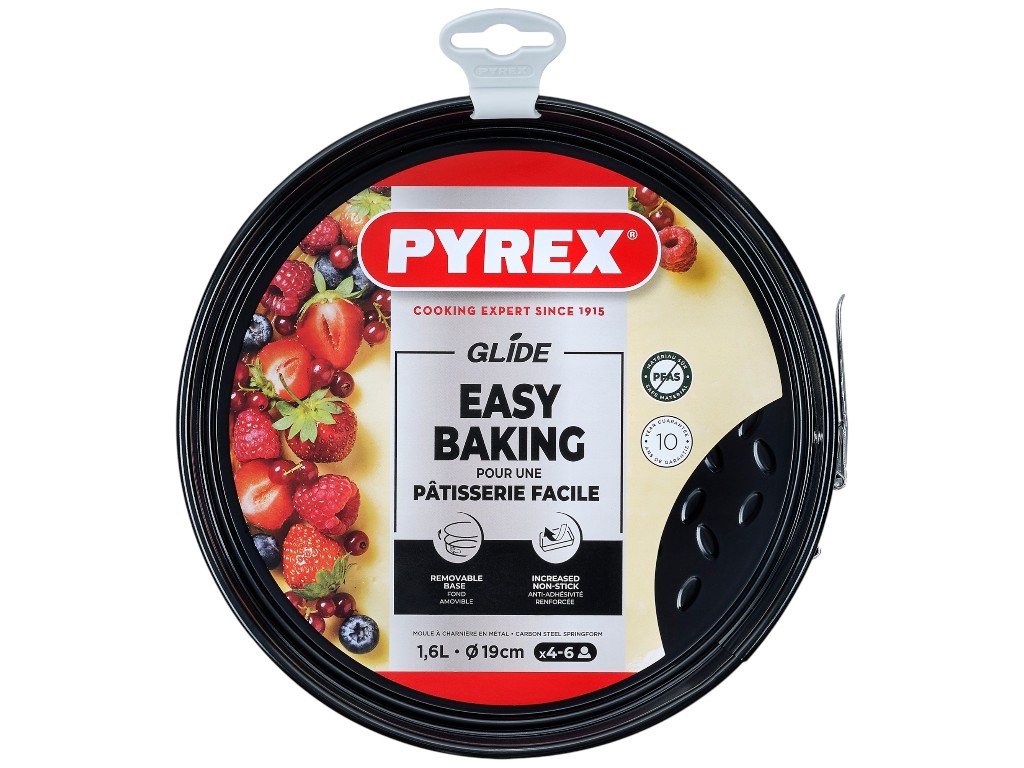 Форма для выпечки Pyrex Glide, разъемная, углеродистая сталь, 1,6л, 20х6см, цвет черный