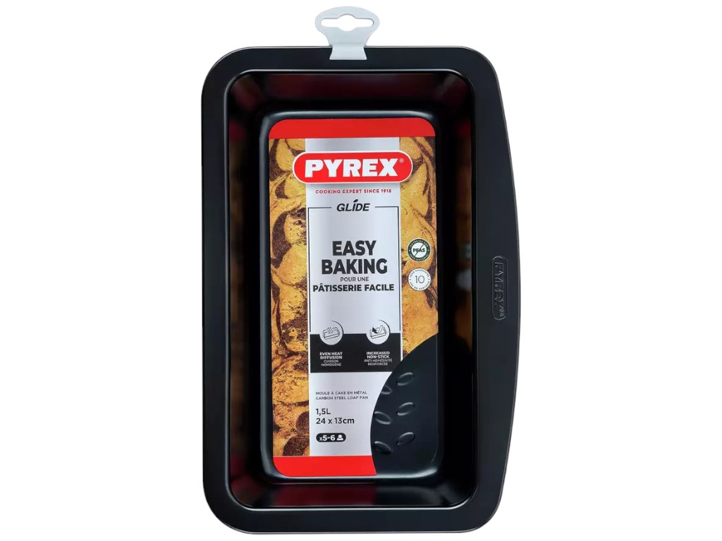 Форма для кекса Pyrex Glide, углеродистая сталь, антипригарное покрытие, 24×13×6см, цвет чёрный