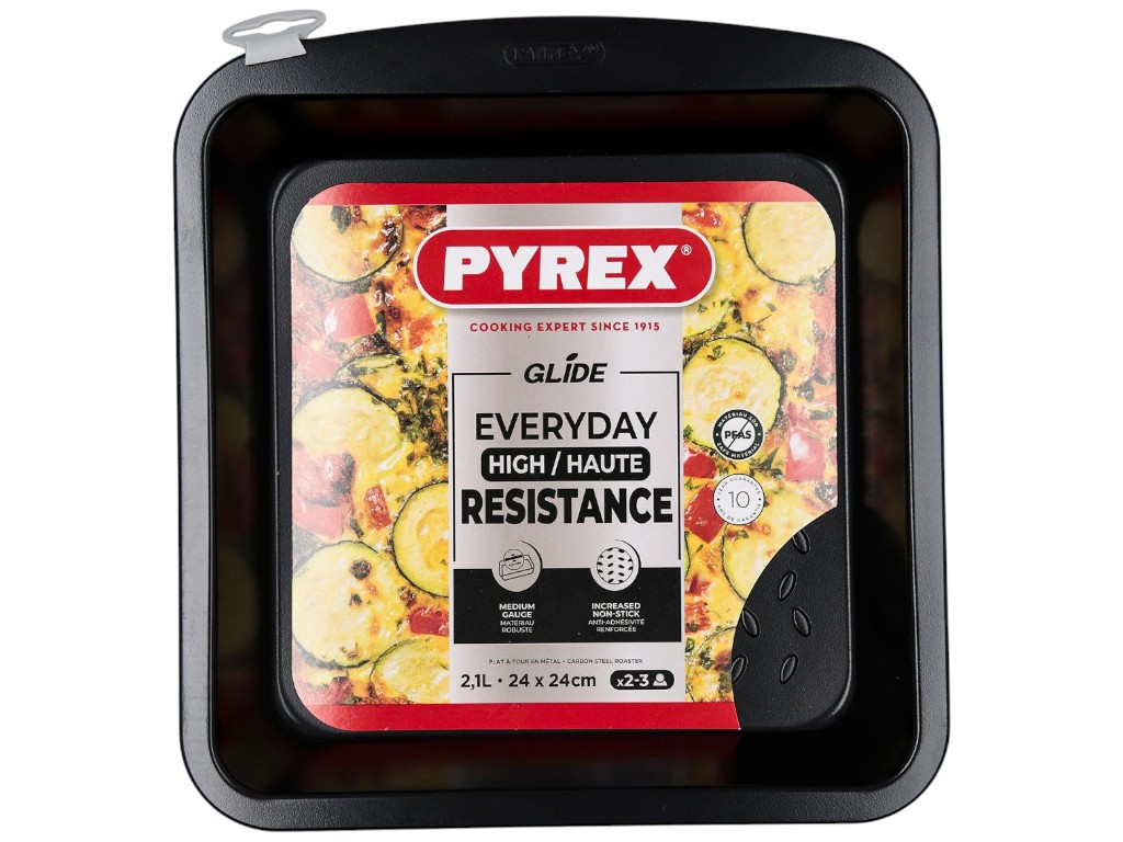 Форма для запекания Pyrex Glide, углеродистая сталь, антипригарное покрытие, 24×24×4,5см