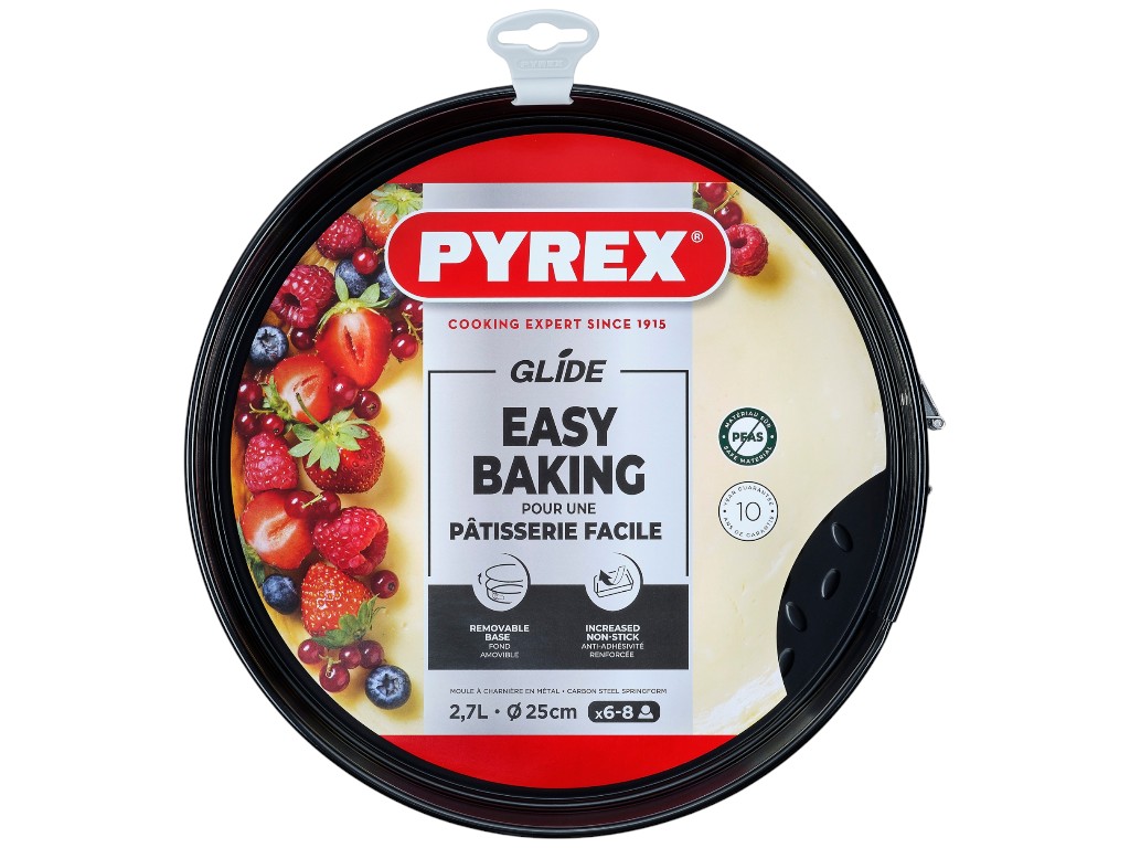 Форма для запекания Pyrex Glide, разъёмная, углеродистая сталь, антипригарное покрытие, 25см, 25×7см