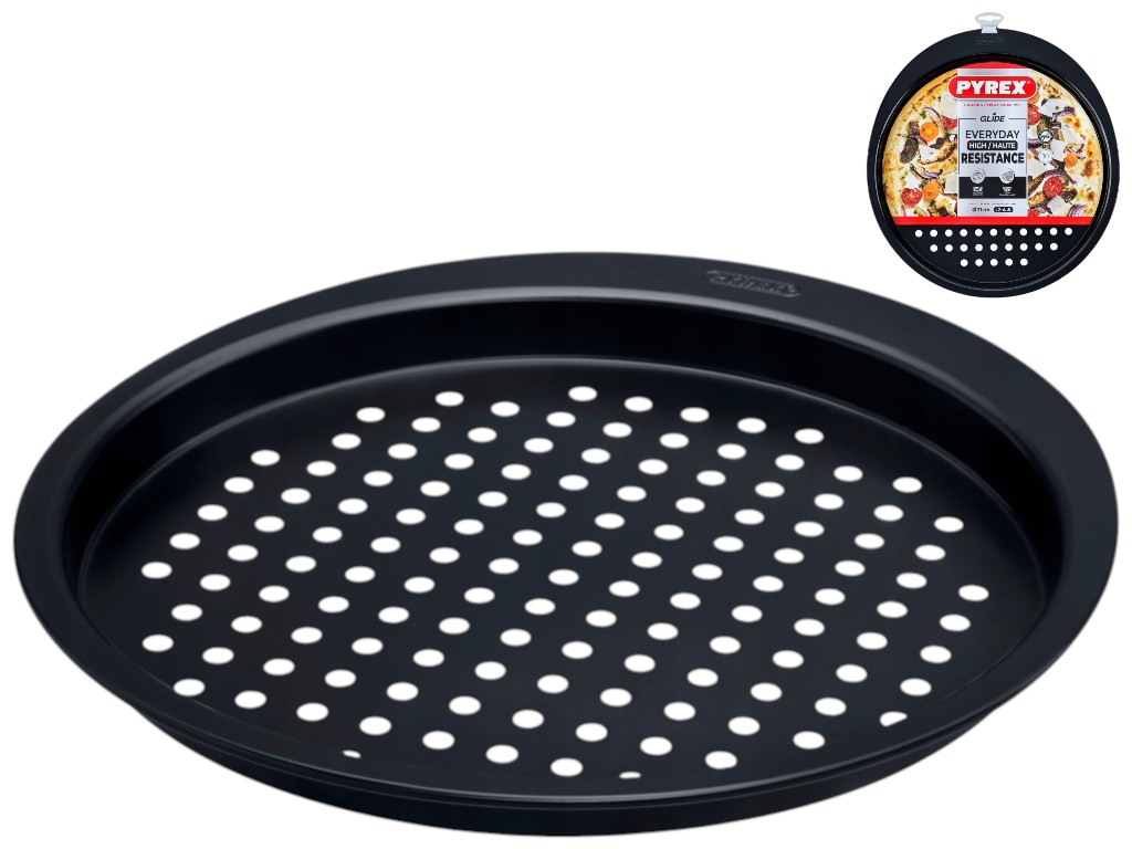 Форма для пиццы Pyrex Glide, углеродистая сталь, антипригарное покрытие, 31см, 36×33×2см