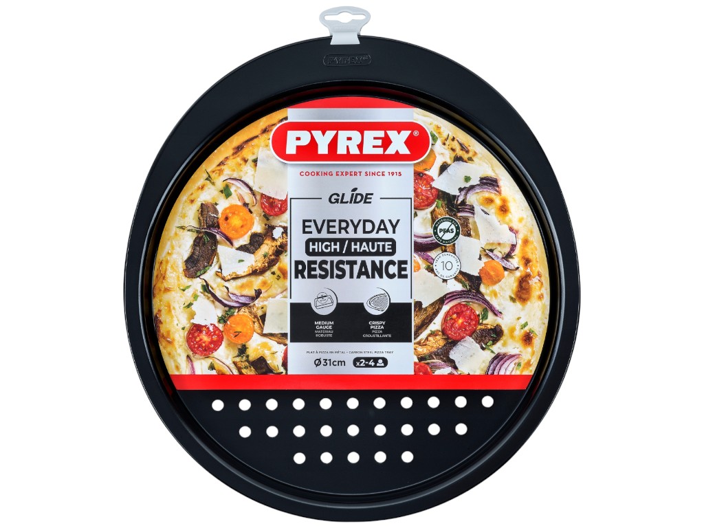 Форма для пиццы Pyrex Glide, углеродистая сталь, антипригарное покрытие, 31см, 36×33×2см