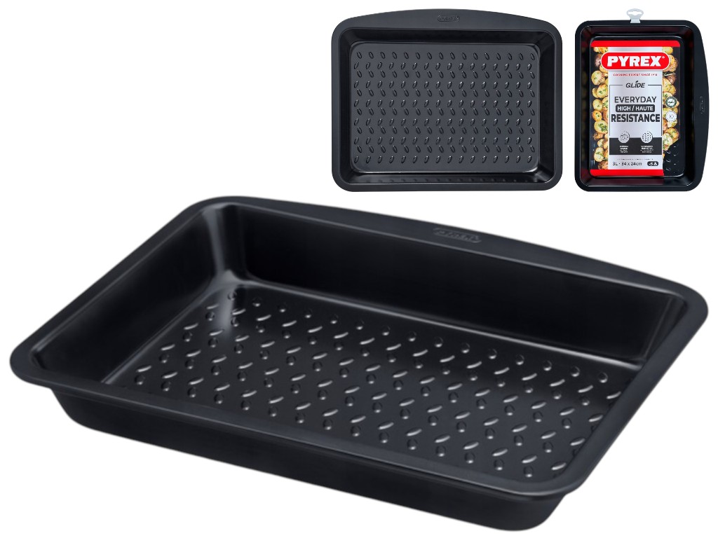 Форма для запекания Pyrex Glide, углеродистая сталь, антипригарное покрытие, 34×24см, 37×29×4,5см