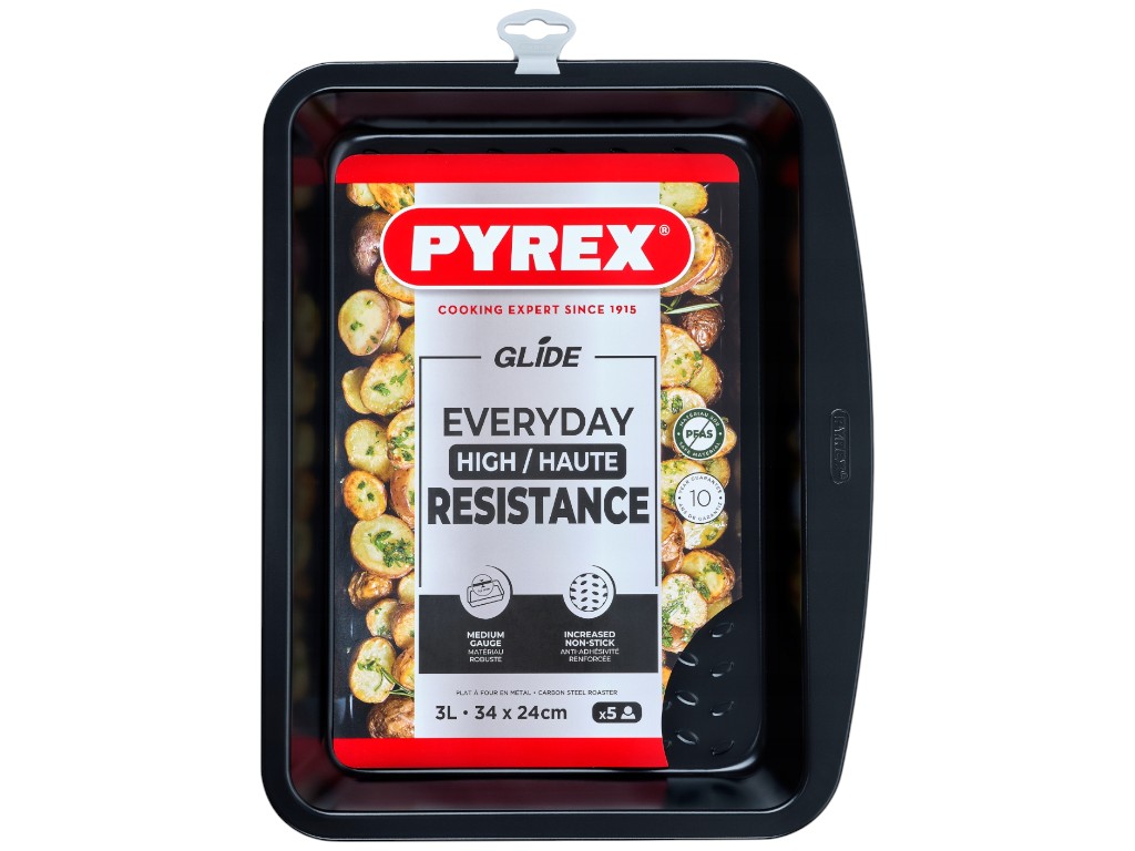 Форма для запекания Pyrex Glide, углеродистая сталь, антипригарное покрытие, 34×24см, 37×29×4,5см
