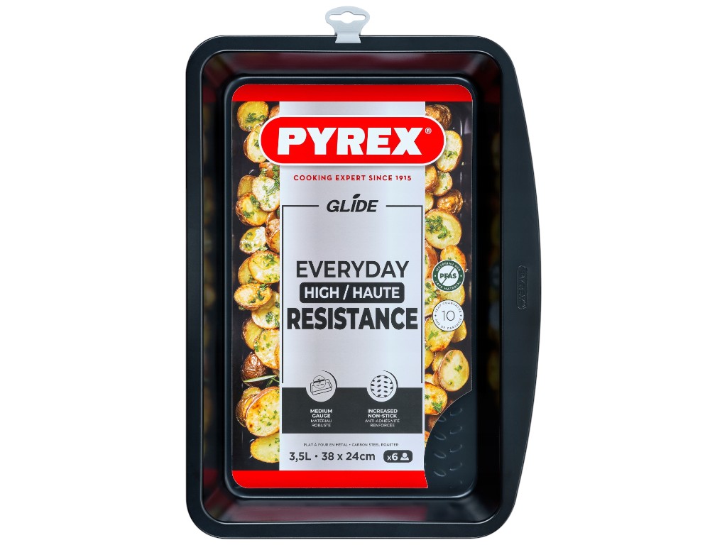 Форма для запекания Pyrex Glide, углеродистая сталь, антипригарное покрытие, 38×24см, 41×29×4,5см