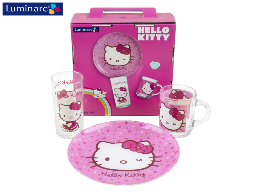 Набор обеденный детский Luminarc "Hello Kitty Sweet pink" 3 предмета 22309