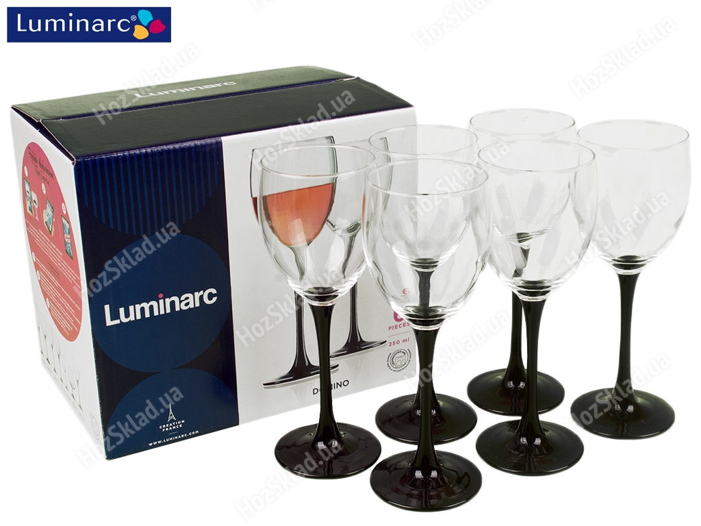 Набір келихів Luminarc Domino 250мл (ціна за набір 6 шт) 10714