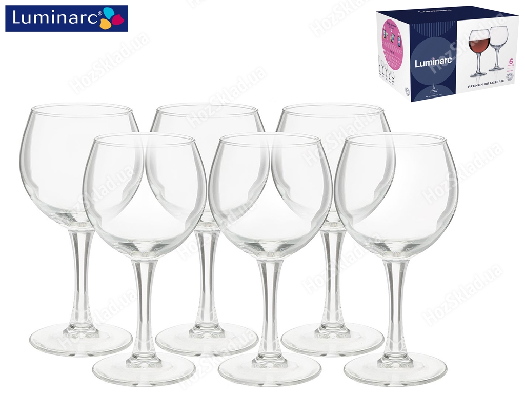 Келихи скляні Luminarc French Brasserie 280мл (ціна за набір 6шт) 10622