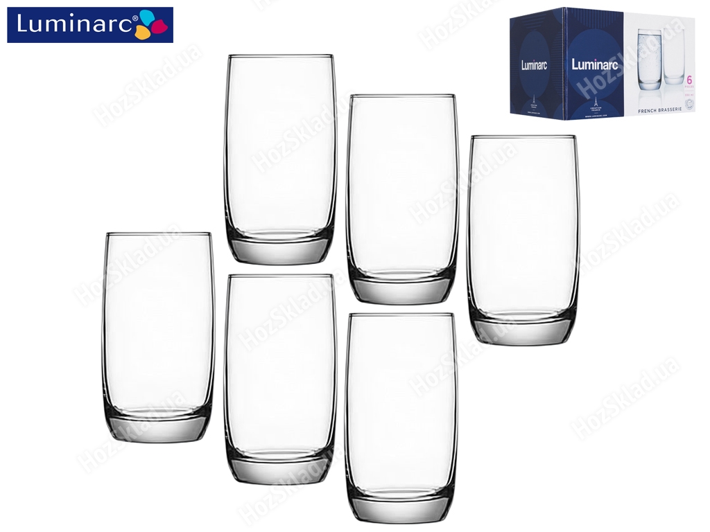 Стаканы стеклянные Luminarc French Brasserie 330мл (цена за набор 6шт) 11162