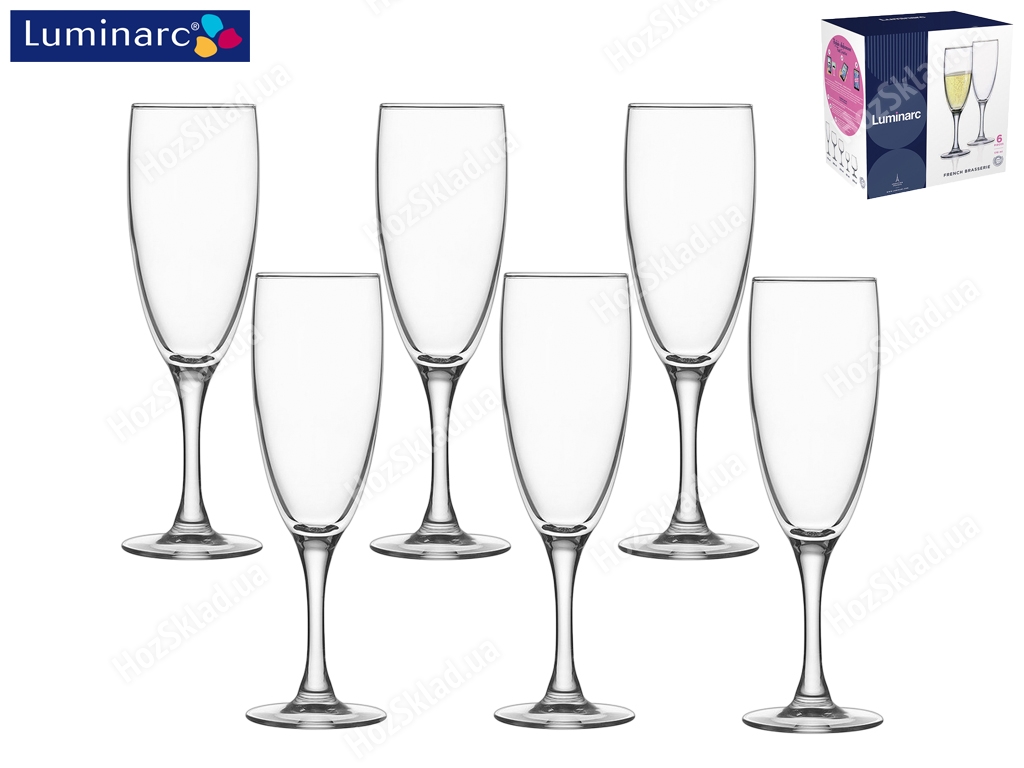 Келихи для шампанського Luminarc French Brasserie 170мл (ціна за набір 6шт) 10851