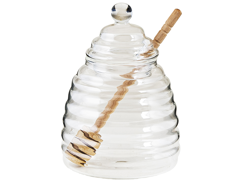 Банка для меда Viva Honey с деревянной ложкой, 400мл, в упаковке, 6900070027201