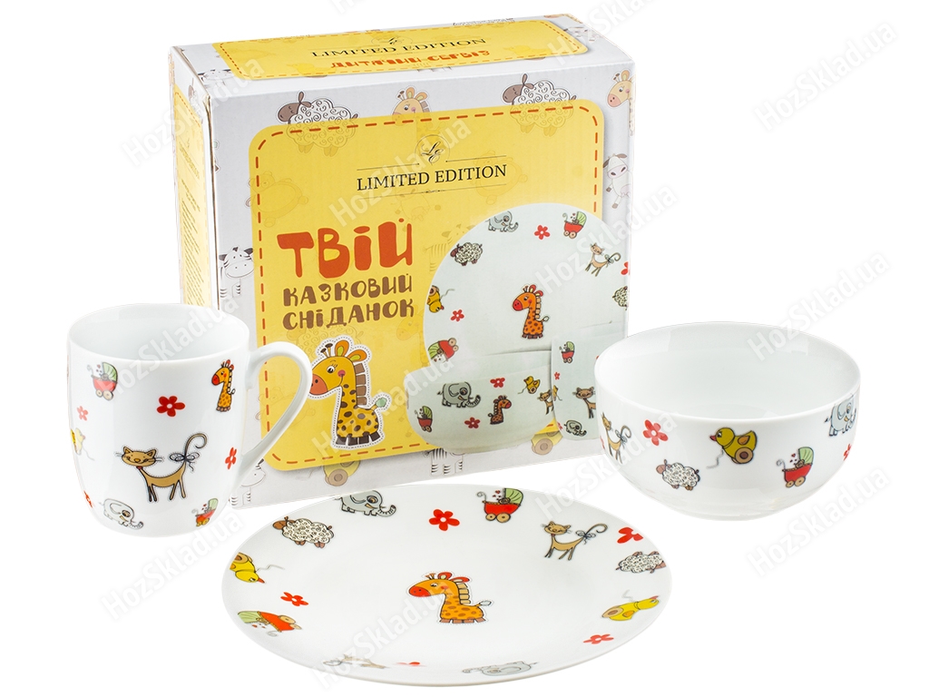 Набір посуду дитячого порцелянового Limited Edition Toys 3 предмети (чашка, тарілка, супник) 49926