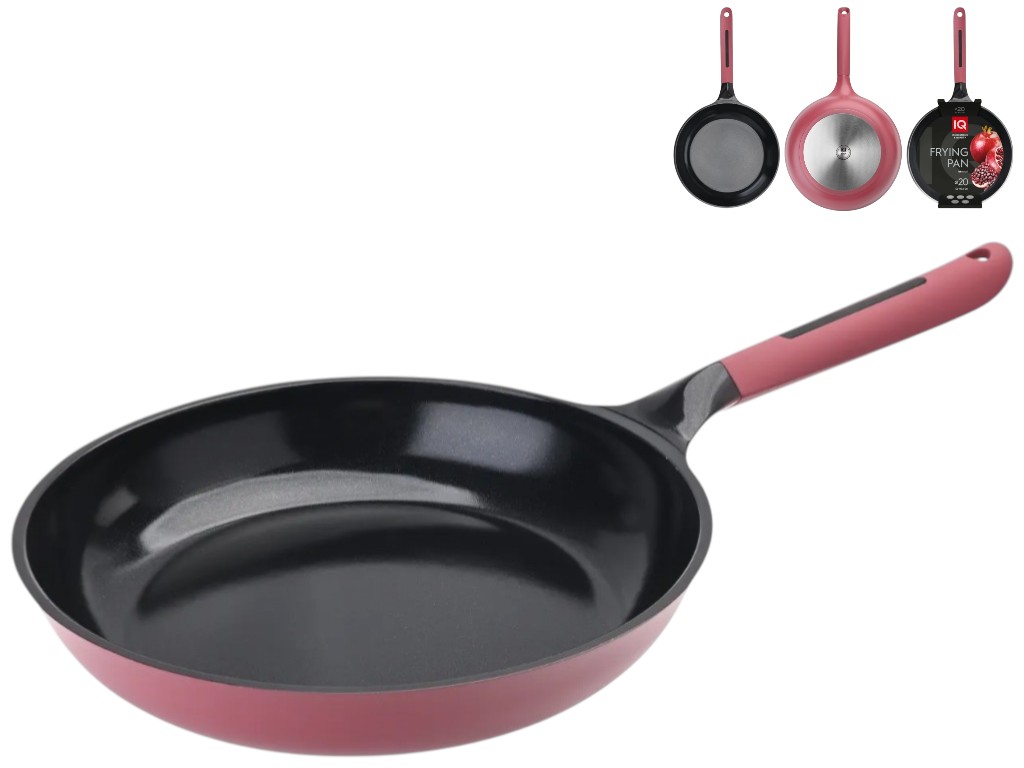 Сковорода классическая IQ Be Royal, керамическое покрытие, алюминий, 20см, цвет розовый