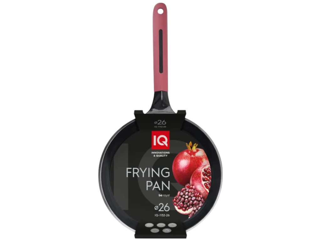 Сковорода классическая IQ Be Royal, керамическое покрытие, алюминий, 26см, цвет розовый