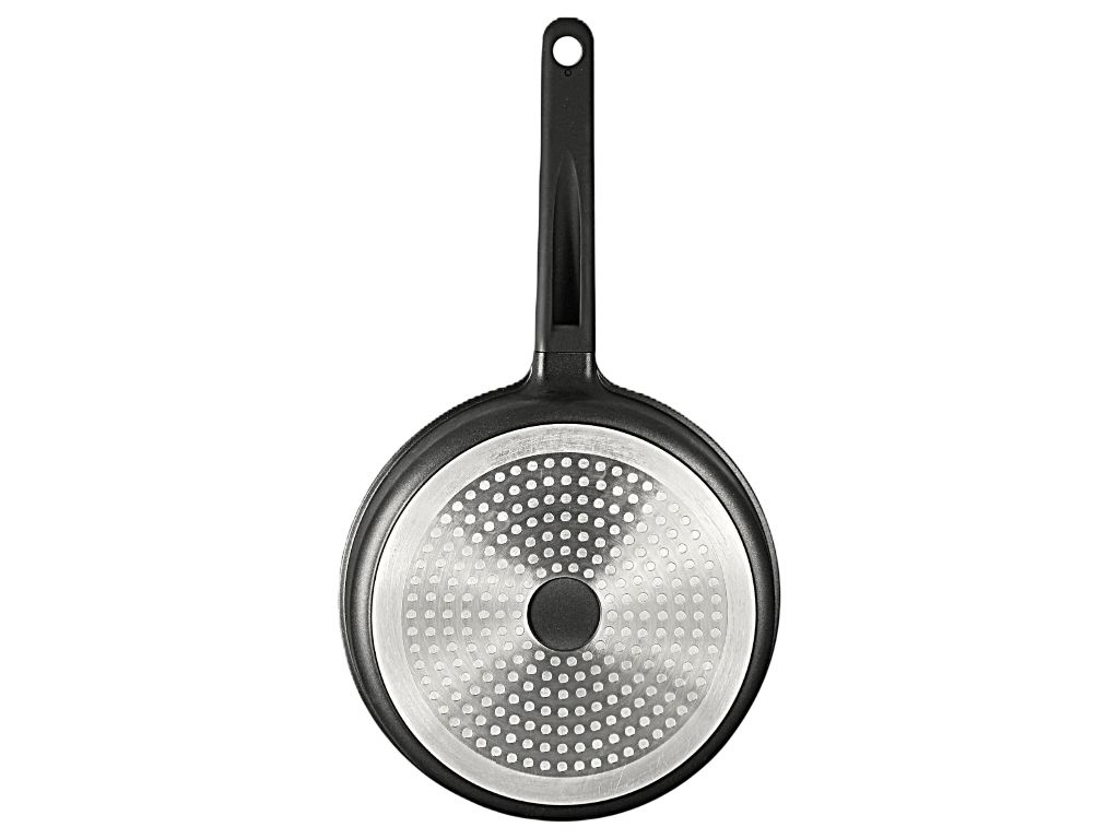 Сковорода глубокая Be Smart 26 см, алюминий, с крышкой, антипригарное покрытие, цвет чёрный