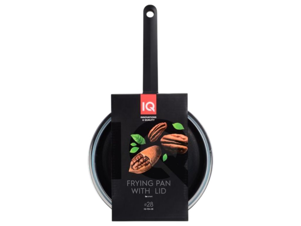 Сковорода Be Smart 28 см, алюминий, с крышкой, антипригарное покрытие, цвет чёрный