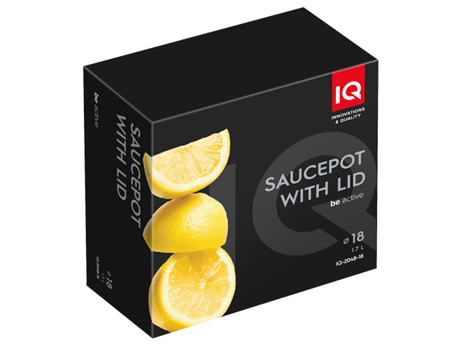 Кастрюля с крышкой IQ Be Active алюминиевая, 18см, 1,7л, 6900069963046