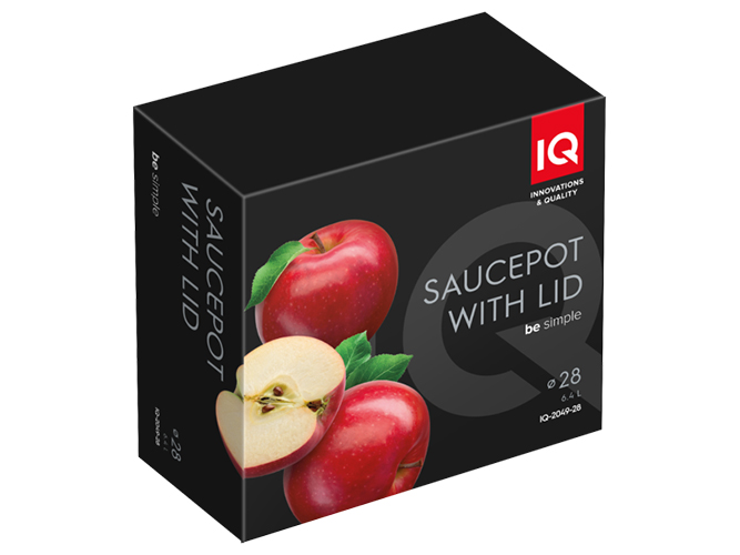 Кастрюля с крышкой IQ Be Simple алюминиевая, 28см, 6,4л, 6900069963121