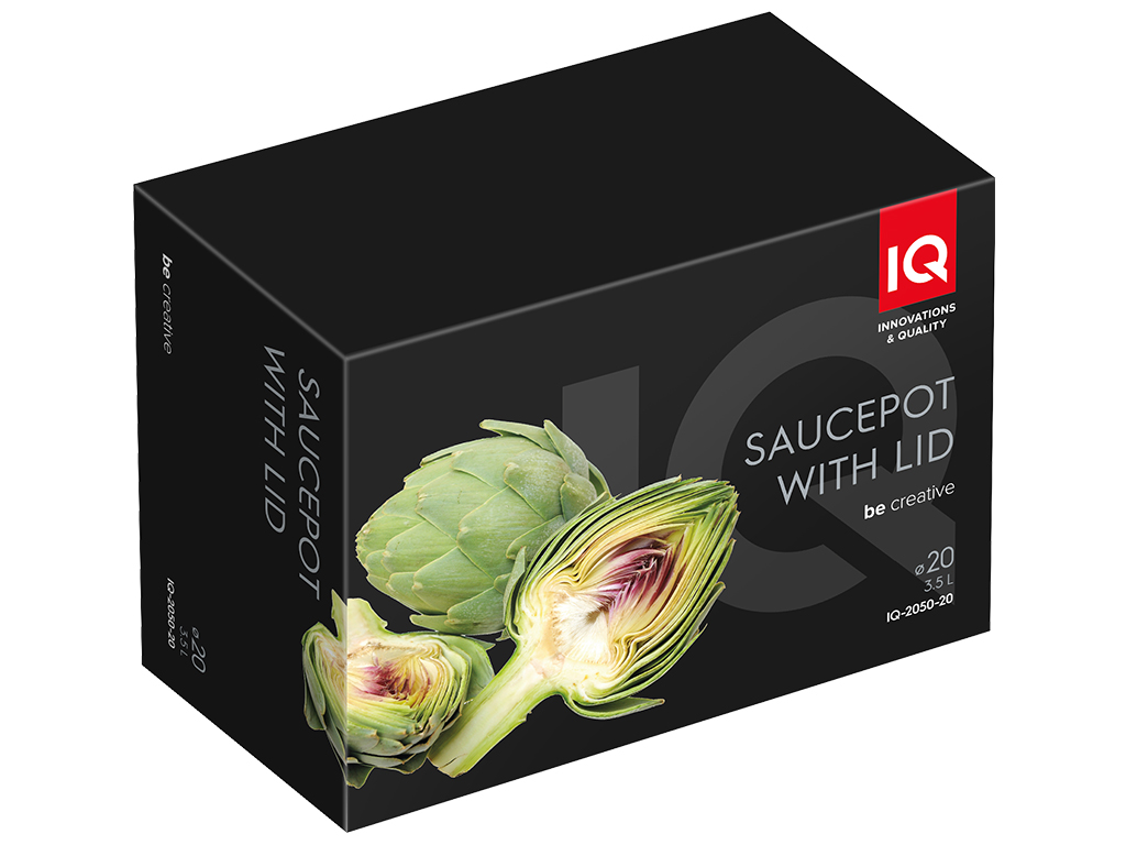 Кастрюля IQ Be Creative с крышкой, 20см, 3,5л, 6900069988629