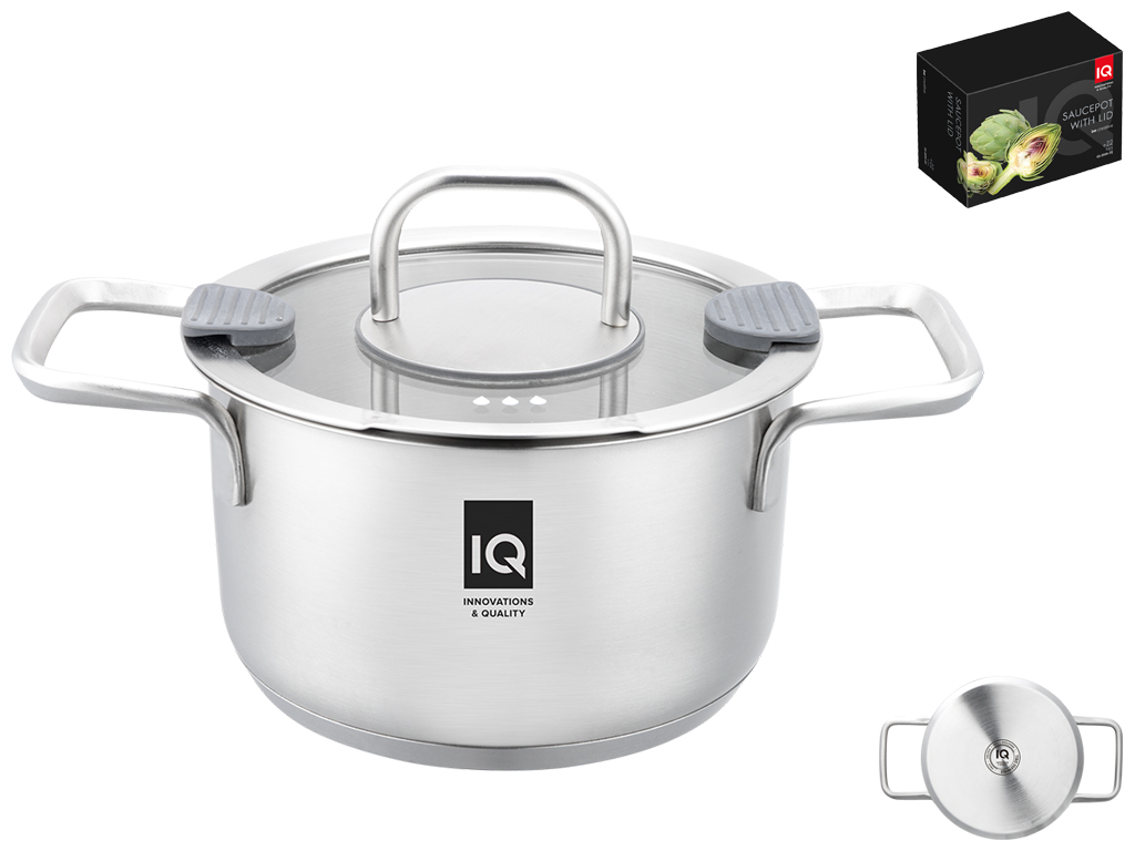 Кастрюля IQ Be Creative с крышкой, 22см, 4,6л, 6900069988636