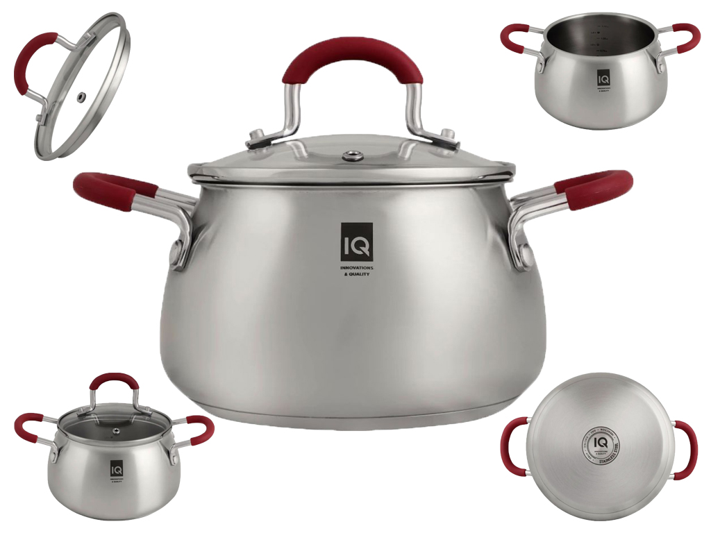 Кастрюля Iq Be Royal 2.1 л, 18 см, нержавеющая сталь, с крышкой, цвет серебристый