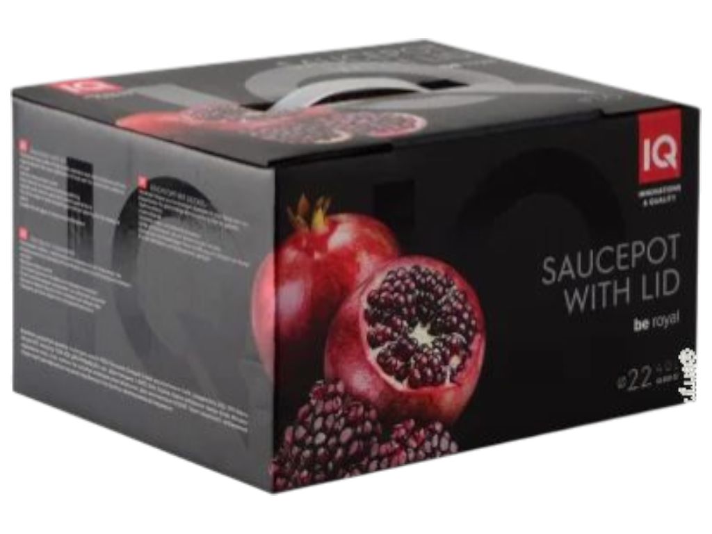 Кастрюля Iq Be Royal 4.0 л, 22 см, нержавеющая сталь, с крышкой, цвет серебристый