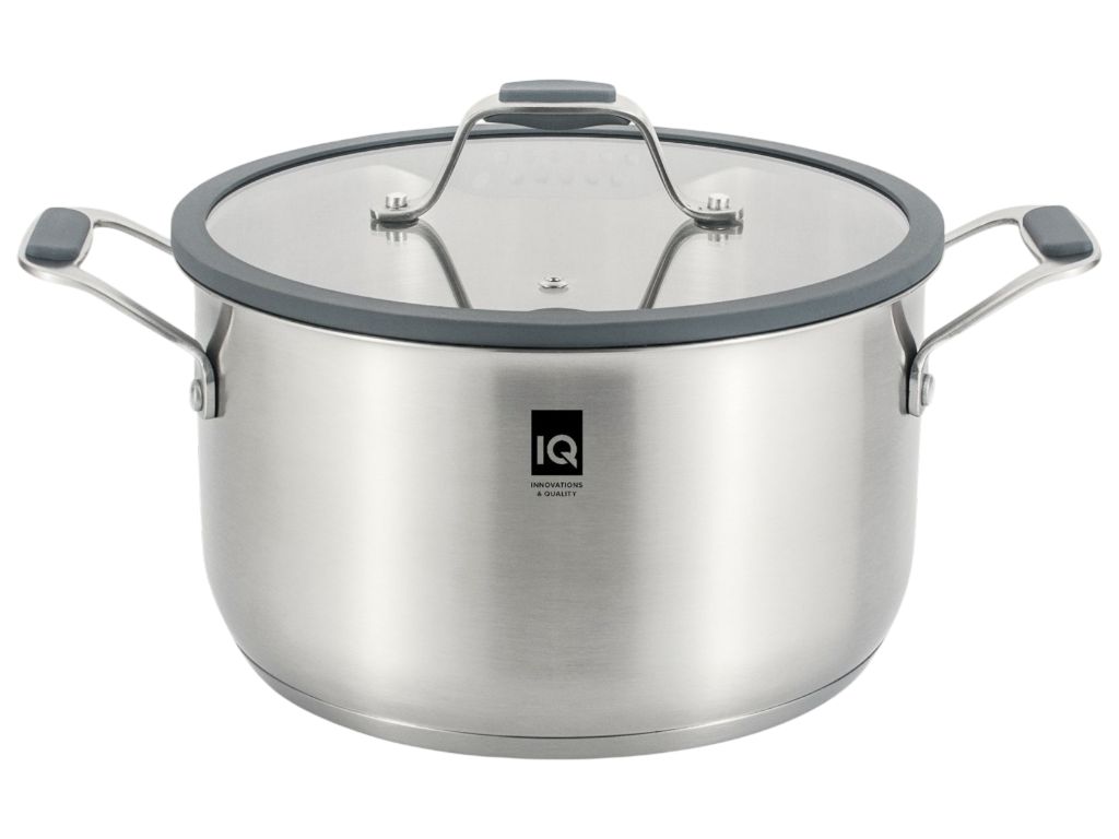 Кастрюля Iq Be Brave, 5.5 л, 24 см, с крышкой, цвет серый