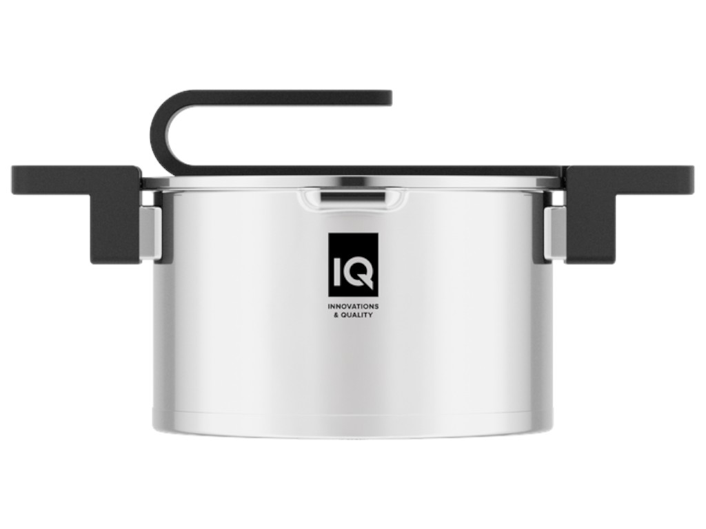 Каструля IQ, Be Smart, зі склян. кришкою, для всіх типів плит, нерж. сталь, д 22 см, 4,2 л