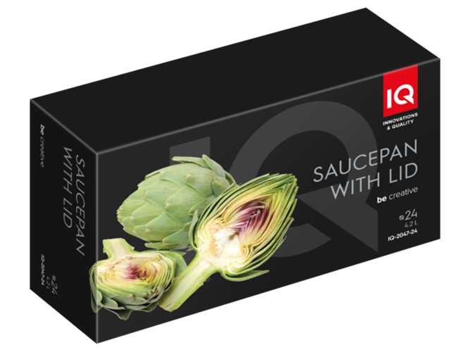 Ковш с крышкой IQ Be Creative алюминиевый, 16см, 1,3л, 6900069963152