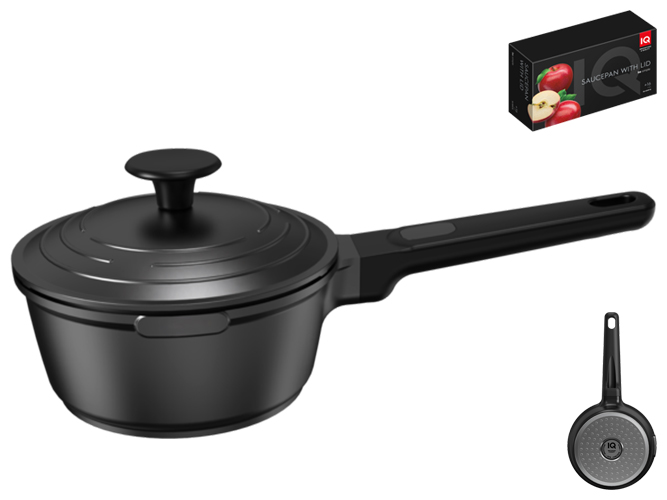 Ковш с крышкой IQ Be Simple алюминиевый, 16см, 1,3л, 6900069963084