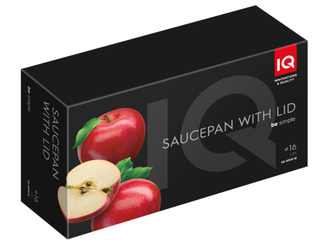 Ковш с крышкой IQ Be Simple алюминиевый, 16см, 1,3л, 6900069963084