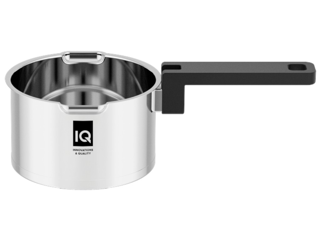 Ковш IQ, Be Smart, с стекл. крышкой, для всех типов плит, нерж. сталь, д 16  см, 1,6 л
