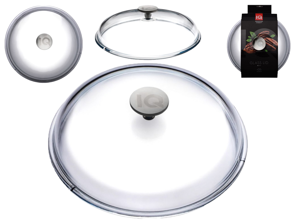 Крышка Be Smart 26 см, жаропрочное стекло, без ободка, цвет прозрачный