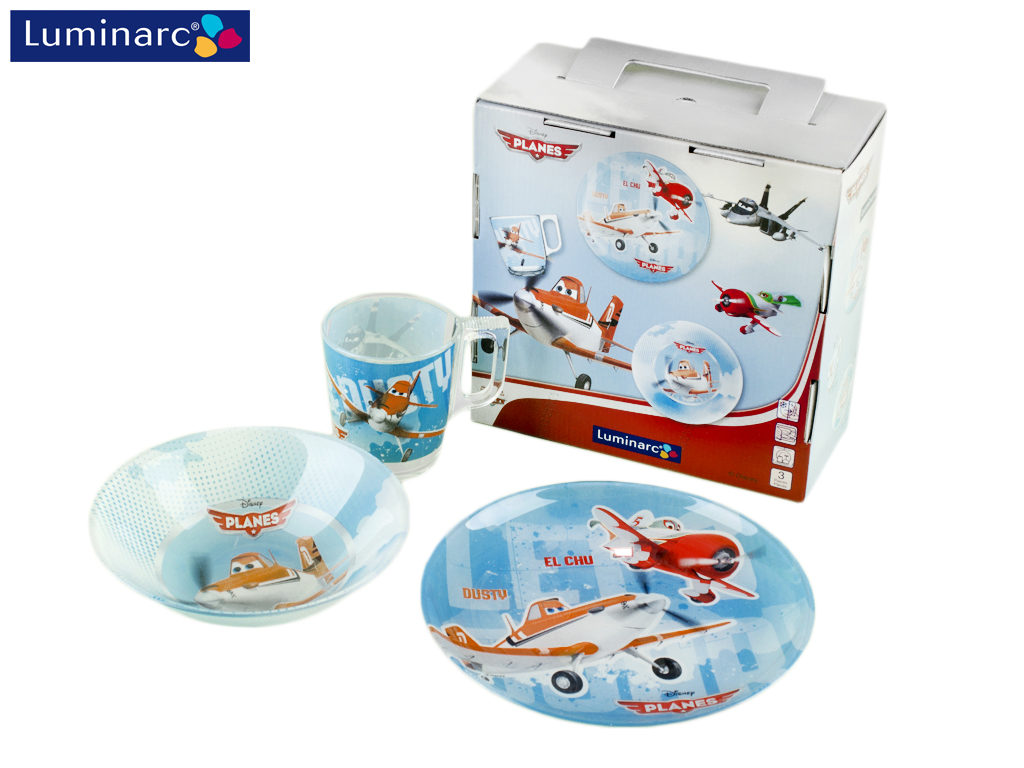 Набор обеденный детский Luminarc "Disney Planes" 3 предмета 78252