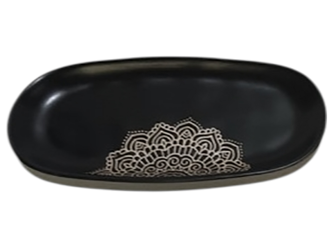 Блюдо овальне Limited Edition Kora, 33,5см, чорне, 6900069993609