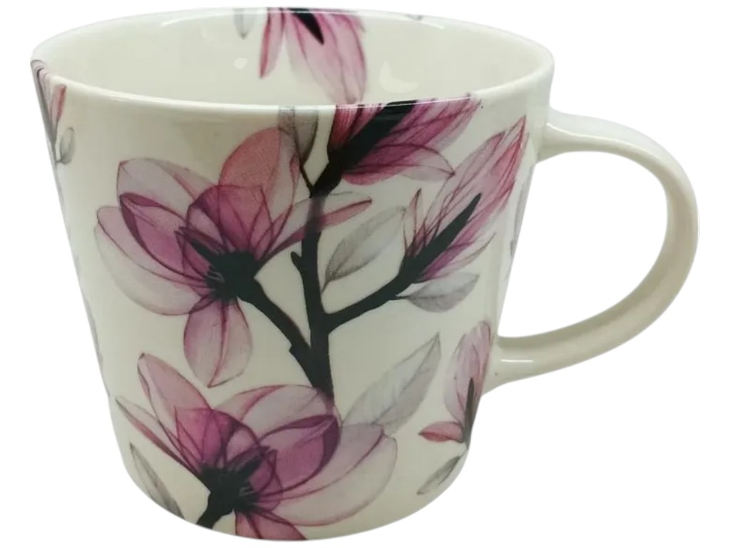 Чашка Limited Edition Flora B, фарфор, 420мл, колір білий з малюнком