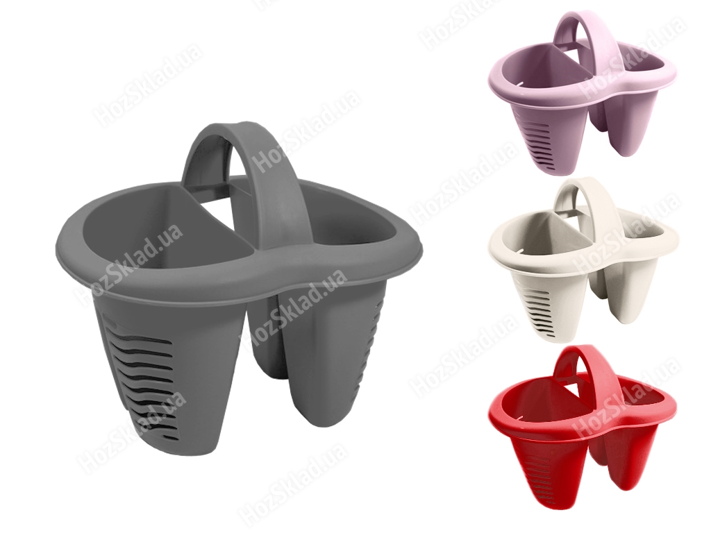 Підставка (фраже) для столових приборів Qlux пластикова 21,5х17х17,5см (кольори асорті) L515 15159