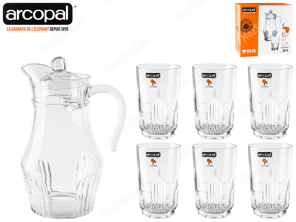Набір для напоїв Arcopal Orient графин 1,8л і 6 склянок 270мл (ціна за набір 7 предметів) 35105