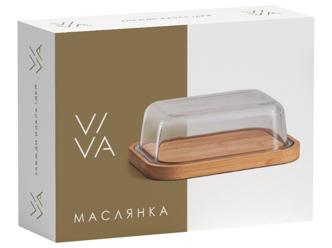 Масленка Viva Bamboo, 18,5х14х6,3см, в упаковке, 6900068706477